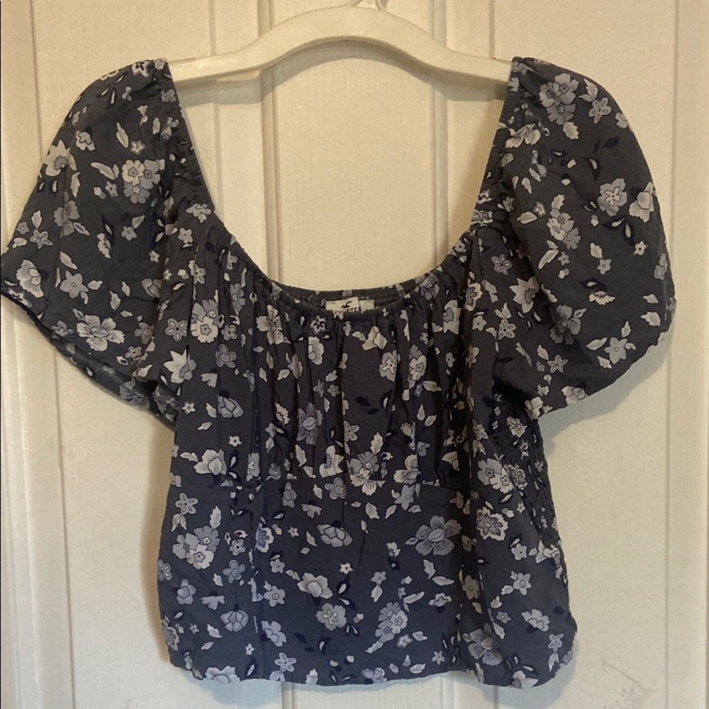 Hollister Multicolored Off The Shoulder Puff Sleeve Blouse